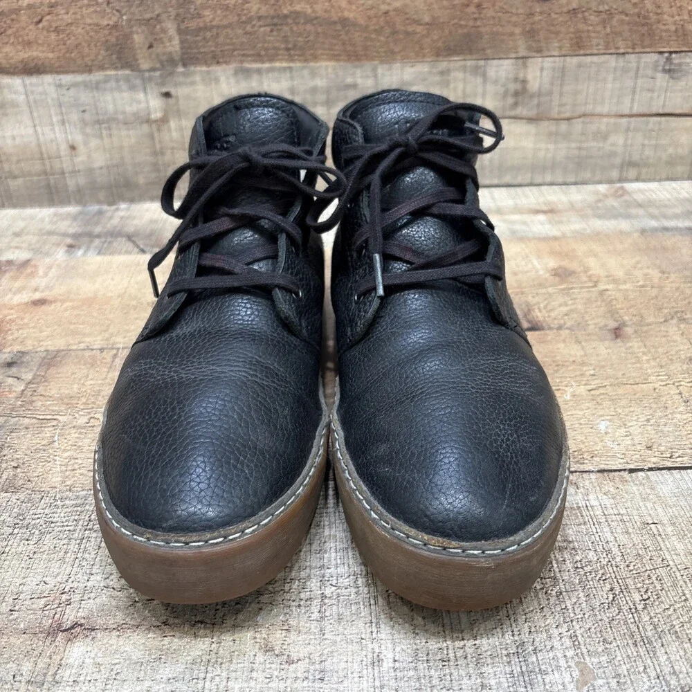 Ugg Men’s Black Leather Lace Up Ankle Boots Size 12